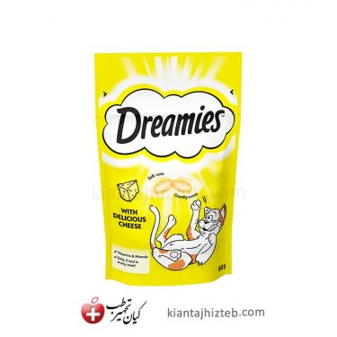 تشویقی گربه Dreamies با طعم پنیر وزن 60 گرم